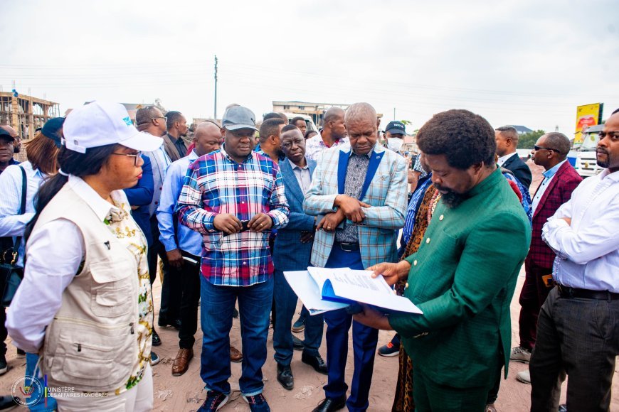 RDC: Les ministres des Affaires foncières et de l'Urbanisme inspectent des sites illégalement occupés