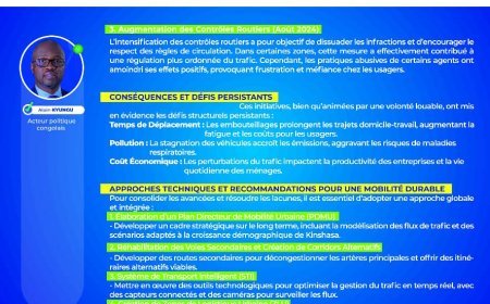 Kinshasa : Une Lettre Ouverte pour une Mobilité Durable et Inclusive