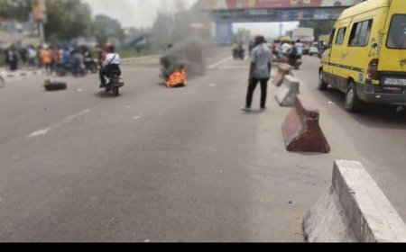Manifestation à Kinshasa : Les militants de l'UDPS barricadent la route pour protester contre l'agression rwandaise