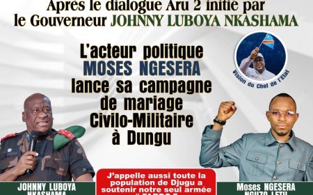 Ituri : Moses Ngesera annonce le lancement de sa campagne de “mariage civilo-militaire” à Djugu