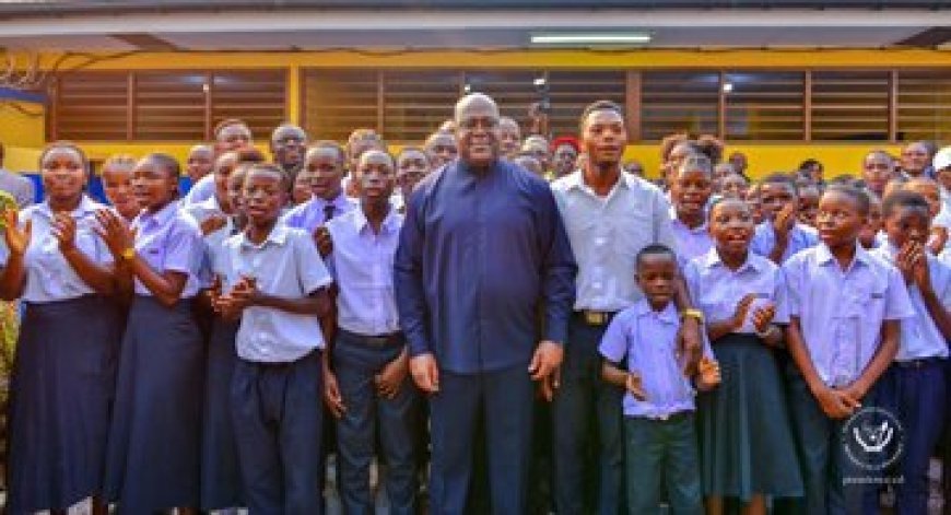 Le Président Tshisekedi en visite surprise à l'Institut Liloba pour s'assurer de l'effectivité de la rentrée scolaire