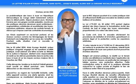 Beaux à loyer à Kinshasa : une alerte qui ne peut plus être ignorée