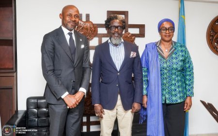 RDC-Arts : Patrick Muyaya et Yolande Elebe saluent l’émergence de la jeune création à la Bourse Leridon