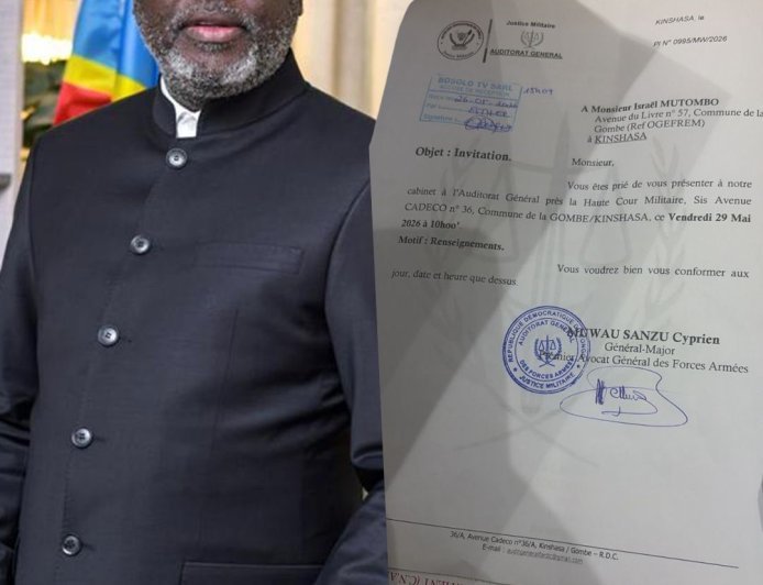 Israël Mutombo convoqué par l’auditorat général : un dossier aux contours sensibles