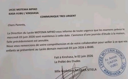 Kinshasa : Le lycée Motema Mpiko maintient ses examens ce mercredi malgré l'appel à la « ville morte »