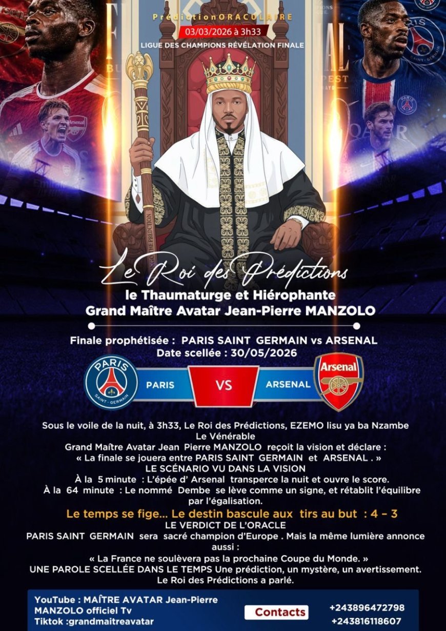 Le Maître des horloges du Football : Jean‑Pierre Manzolo, l’Homme qui prédit et plie le destin des Matchs (Cas PSG vs Arsenal) 