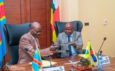 RDC: Guy Kabombo Muadiamvita et Rameaux Claude Bireau scellent un pacte sécuritaire historique entre Kinshasa et Bangui