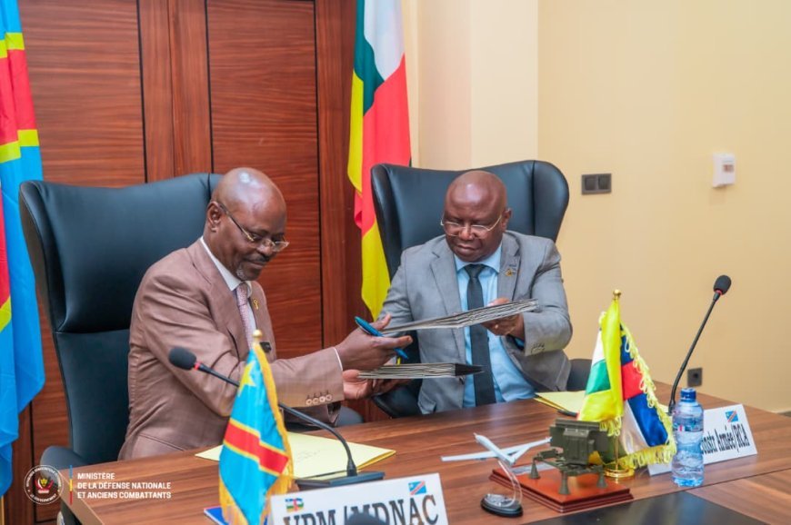 RDC: Guy Kabombo Muadiamvita et Rameaux Claude Bireau scellent un pacte sécuritaire historique entre Kinshasa et Bangui