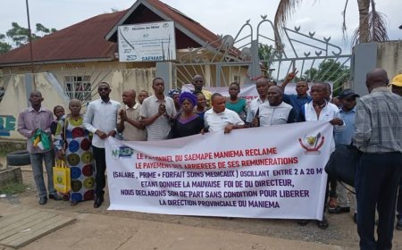 Kindu : des agents du SAEMAPE en sit-in pour réclamer plusieurs mois d’arriérés de salaire