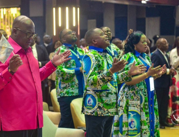 RDC : Félix Tshisekedi prend part à la dédicace du nouveau temple de l’Église Cité missionnaire Hosanna