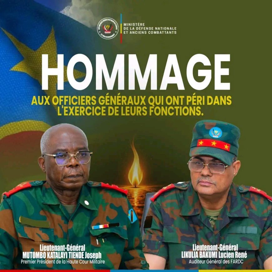 RDC : Six pays rendent hommage aux officiers et sous-officiers des FARDC décédés dans le crash aérien de Kenge